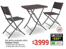 Soriana Híper Outdoor trend set bistro acabado ratán oferta