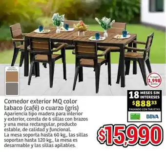 Soriana Híper Comedor exterior MQ color tabaco oferta