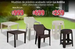 Soriana Híper La ardilla muebles de plástico acabado ratán oferta