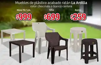 Soriana Híper La ardilla muebles de plástico acabado ratán oferta