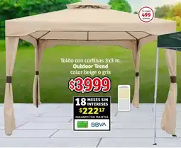 Soriana Híper Outdoor trend toldo con cortinas oferta