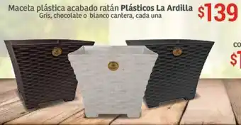 Soriana Híper Plásticos la ardilla maceta plástica acabado ratán oferta