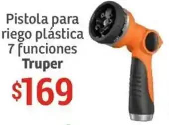 Soriana Híper Truper pistola para riego plástica 7 funciones oferta