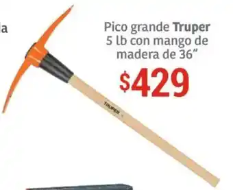 Soriana Híper Truper pico grande 5 Lb con mango de 36" oferta