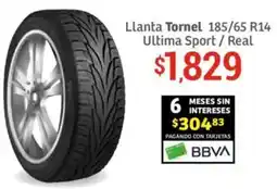 Soriana Híper Llanta Tornel 185/65 R14 Ultima Sport/Real oferta