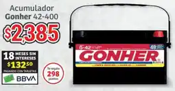 Soriana Híper Gonher acumulador 42-400 oferta