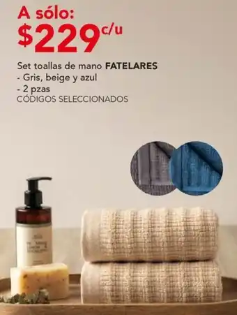 City Club Fatelares Set toallas de mano oferta