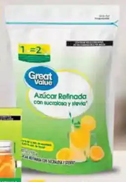 Walmart Great value azúcar refinada con sucralosa y stevia oferta