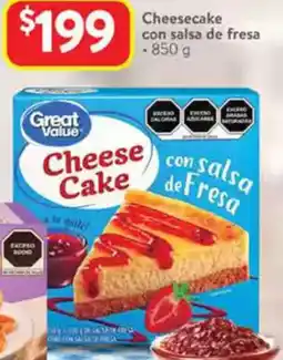 Walmart Great value cheesecake con salsa de fresa oferta