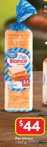 Walmart Great value pan blanco oferta