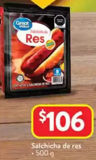 Walmart Great value salchicha de res oferta