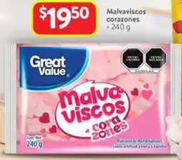 Walmart Great value malvaviscos corazones oferta