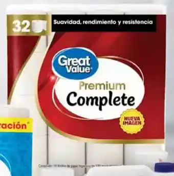 Walmart Great value papel higiénico premium complete oferta