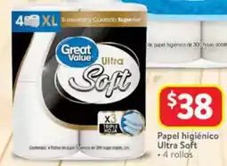 Walmart Great value papel higiénico ultra soft oferta