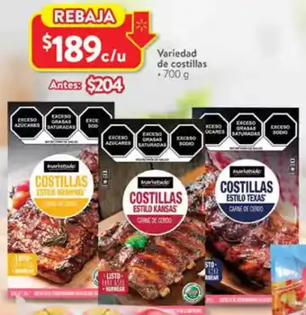 Walmart Variedad de costillas oferta