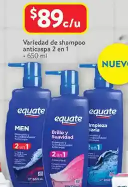 Walmart Variedad de shampoo anticaspa 2 en 1 oferta