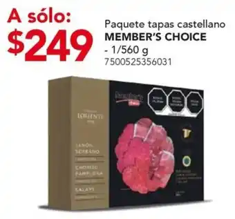 City Club Member's choice paquete tapas castellano oferta