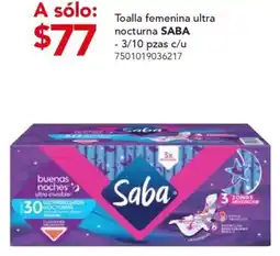 City Club Saba toalla femenina ultra nocturna oferta