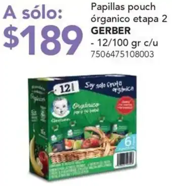 City Club Gerber papillas pouch órganico etapa 2 oferta