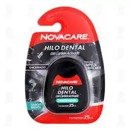 Farmacias Guadalajara Hilo Dental Novacare Sabor Menta con Carbón Activado, 25 m oferta