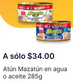 OXXO Atún Mazatún en agua o aceite oferta