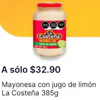 OXXO La costeña mayonesa con jugo de limón oferta