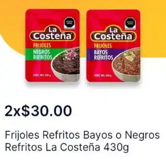 OXXO La costeña frijoles refritos bayos o negros refritos oferta