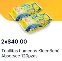 OXXO Kleenbebé absorsec toallitas húmedas oferta