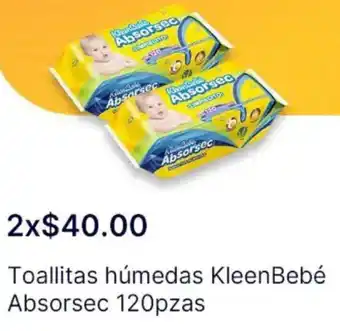 OXXO Kleenbebé absorsec toallitas húmedas oferta