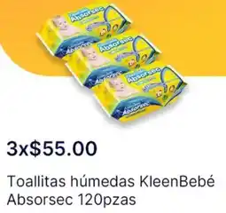 OXXO Kleenbebé absorsec toallitas húmedas oferta