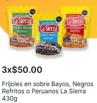 OXXO La sierra frijoles en sobre bayos, negros refritos o peruanos oferta