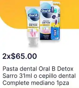 OXXO Pasta dental oral b detox sarro oferta