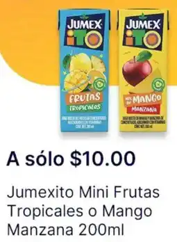 OXXO Jumexito mini frutas tropicales o mango manzana oferta