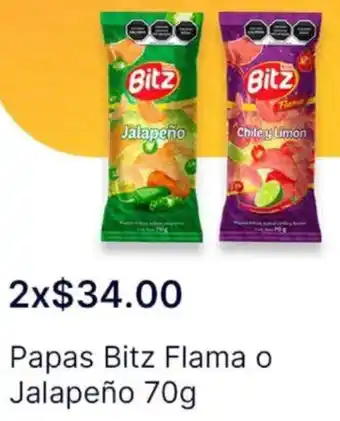 OXXO Bitz papas flama o jalapeño oferta