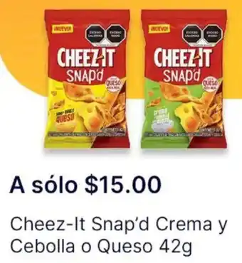 OXXO Cheez-it snap'd crema y cebolla o queso oferta