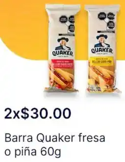 OXXO Barra quaker fresa o piña oferta