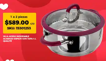 Almacenes Anfora Olla acero inoxidable acabado Espejo con tapa 4 L oferta