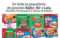 Soriana Híper En toda la paquetería de jamones Bafar, Kir o Lala oferta