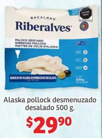 Soriana Híper Riberalves Alaska pollock desmenuzado desalado oferta