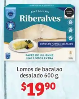 Soriana Híper Riberalves Lomos de bacalao desalado oferta