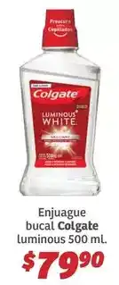 Soriana Híper Colgate - enjuague bucal luminous 500 ml oferta