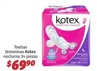 Soriana Híper Kotex - toallas femeninas nocturna 34 piezas oferta