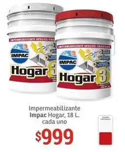 Soriana Híper Impac - impermeabilizante hogar, 18 l. cada uno oferta