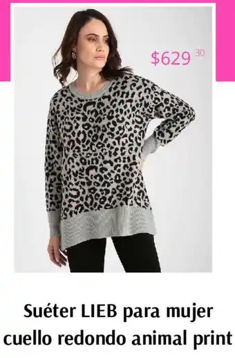 Suéter LIEB para Mujer Cuello Redondo Animal Print