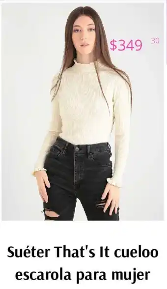 Suéter That's It Cueloo Escarola para Mujer