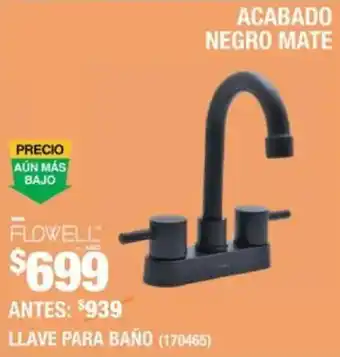 The Home Depot Flowell llave para baño oferta