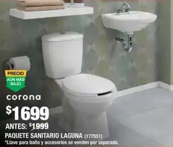 The Home Depot Corona paquete sanitario laguna oferta