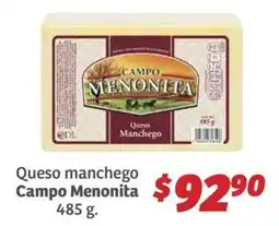 Soriana Híper Campo Menonita Queso manchego oferta