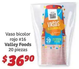 Soriana Híper Valley Foods Vaso bicolor rojo #16 oferta