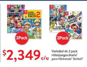 Walmart Variedad de 2 Pack Videojuegos Mario para Nintendo Switch oferta